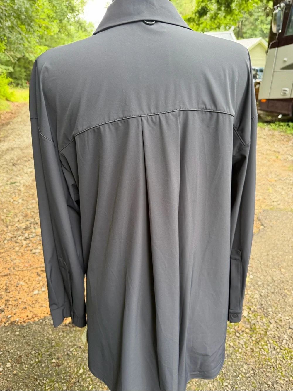 Womens Black Lightweight Button-Front Jacket